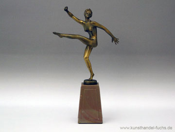 Bronze Josef Lorenzl Wien Art Deco um1925 Taenzerin