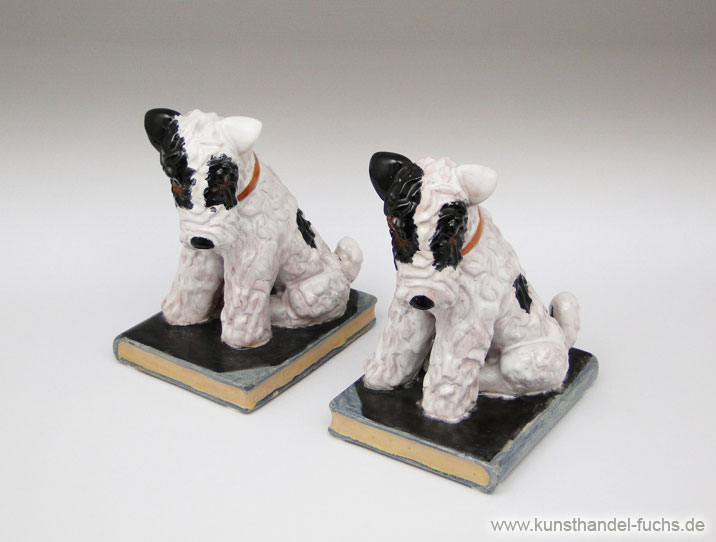Keramik Buchstuetzen Art Deco um1930 Gmundener Hunde