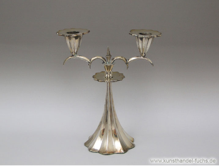 Silber Art Deco Leuchter Deutschland um1925 zweiarmig
