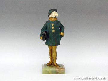 Skulpturen Art Deco Bronze Elfenbein Frankreich Frau mit Hut