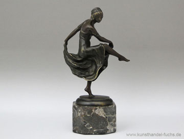 Bronze Rudolf Kaesbach tanzende Frau Jugendstil