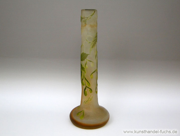 Glas Jugendstil Emile Galle Stangenvase Kameenglasvase um1905 geaetzt