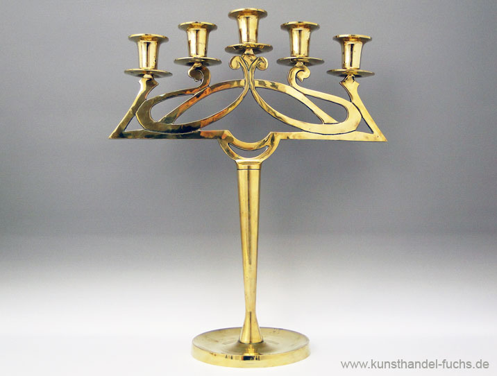 Leuchter Schweden Messing um1900 Jugendstil