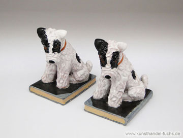Ceramics Gmundener Ceramics Bookends dog circa 1930 Art Deco