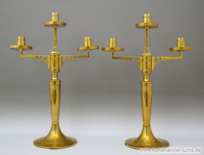 Metal candlestick Germany Karl Maeyer and Harjes Gotha circa 1900