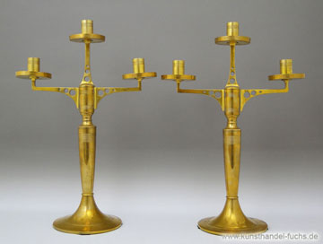 Metal candlestick Germany Karl Maeyer and Harjes Gotha circa 1900